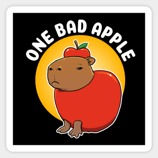 One bad apple Capybara cartoon Sticker